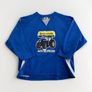 Vintage Y2K New Holland Tractor Hockey Jersey Men’s Sz XXL Blue Farm Equipment